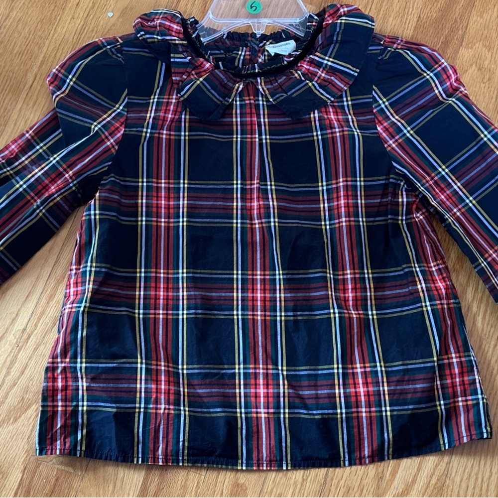 Crewcuts Tartan Plaid Girls Long Sleeve Kids Shirt